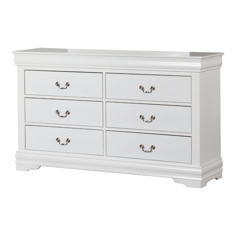 Furniture of America Vrai 6-Drawer Solid Wood White Dresser - Image 3