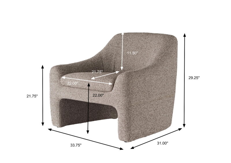 Better Homes & Gardens Emerson Curvy Accent Chair, Truffle Brown Boucle - Image 4