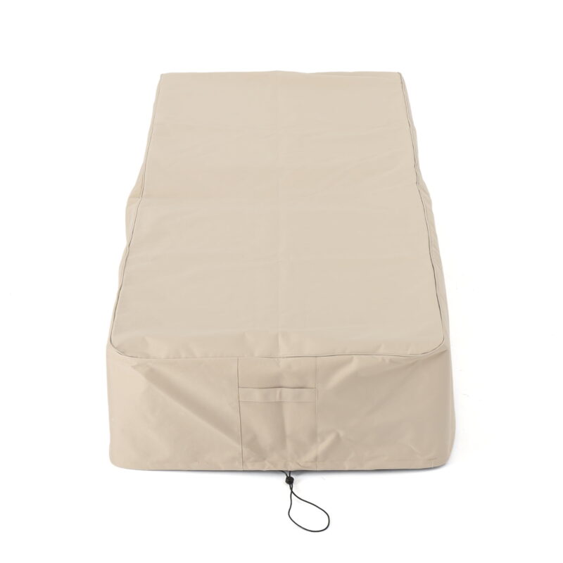 Rhett Outdoor Waterproof Fabric Lounge Set Cover, Set of 4, Beige - Image 5