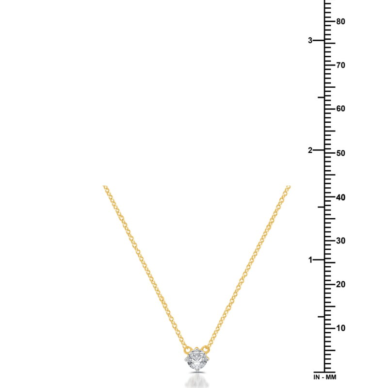Brilliance Fine Jewelry Women's 14k Gold Plated Lab Grown Diamond Necklace, 1/4 Ct F, SI1 Cable Chain - Image 4