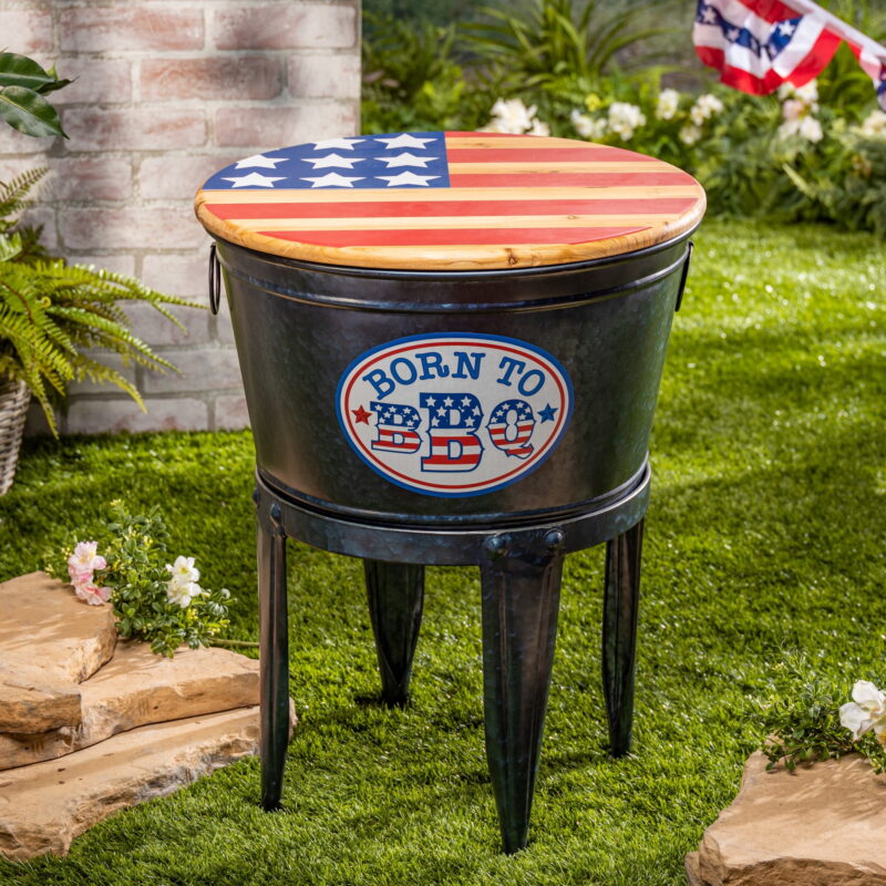 Gerson 25.75 in. Metal Americana Summer BBQ Cooler - Image 2