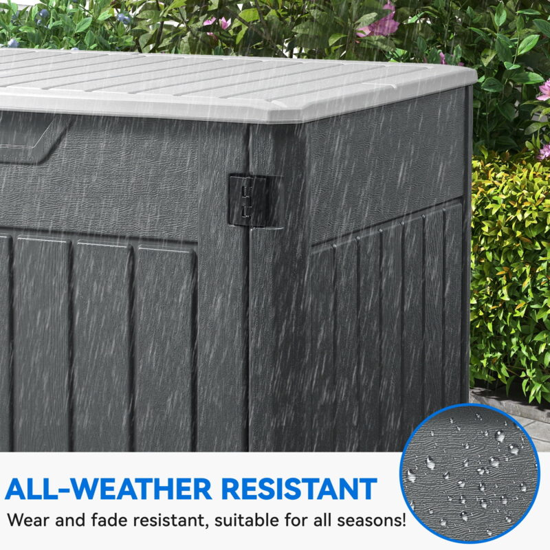 Uforic 4.5x4ft Horizontal Resin Outdoor Storage Shed, Waterproof & Lockable, Dark Gray - Image 2