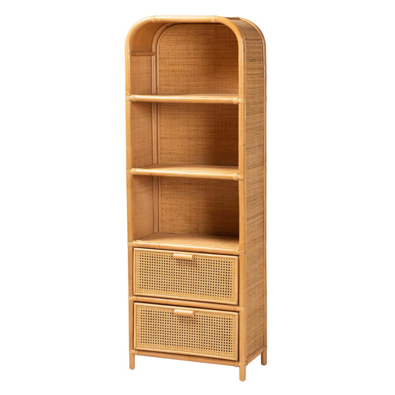bali & pari Curacao Boho Bookcase, One Size, Light honey - Image 2