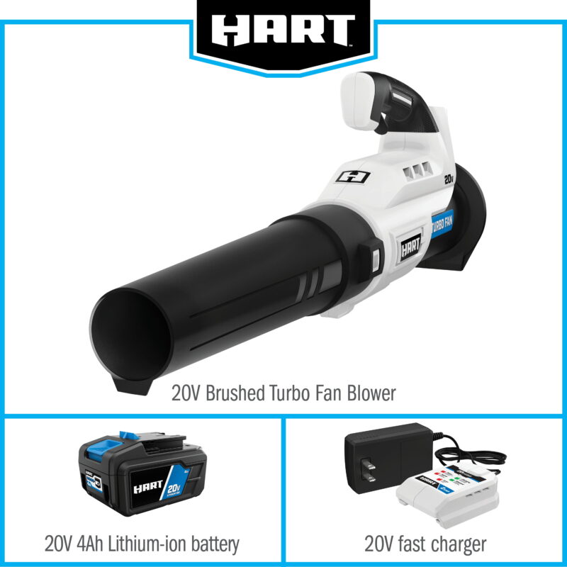 HART 20V Cordless Turbo Fan Leaf Blower (1) 4.0Ah Lithium-Ion Battery - Image 5