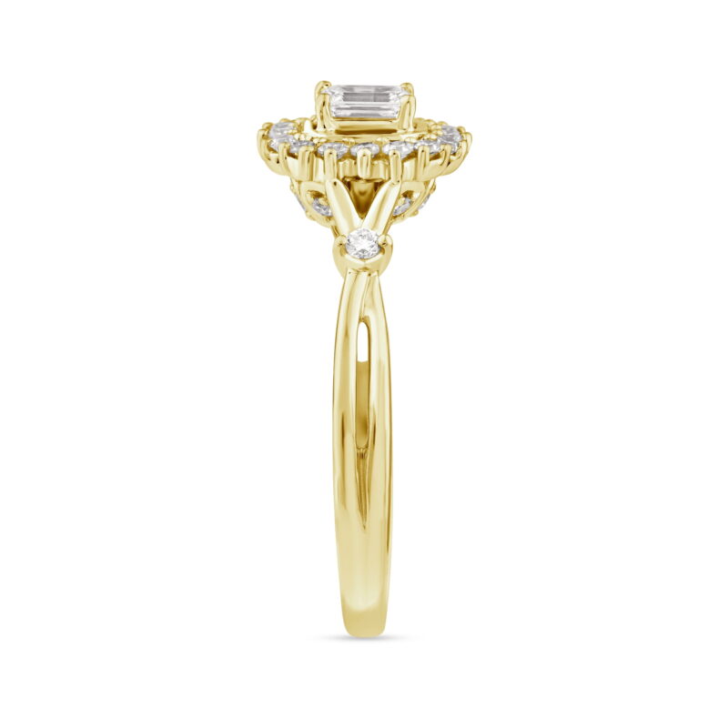 Brilliance Fine Jewelry 1/2 Ctw Lab Grown Diamond Promise Ring in 14K Yellow Gold-Plated Sterling Silver, Women - Image 3