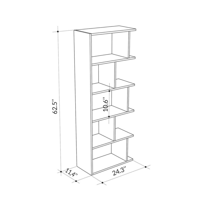 Ada Home Decor Bayside Multiple Tier Open Shelf Modern Bookcase, Light Mocha - Image 4