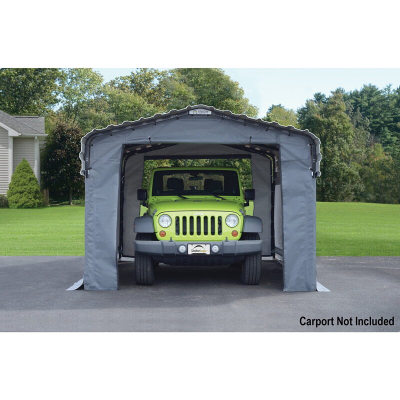 Arrow Carports Enclosure Kit for Galvanized Steel Carport, Fabric Carport Wall Panels, 10' x 15' x 7' - Image 5