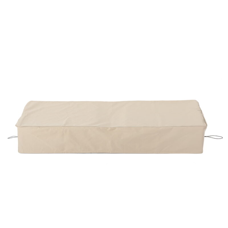 Rhett Outdoor Waterproof Fabric Lounge Set Cover, Set of 4, Beige - Image 7