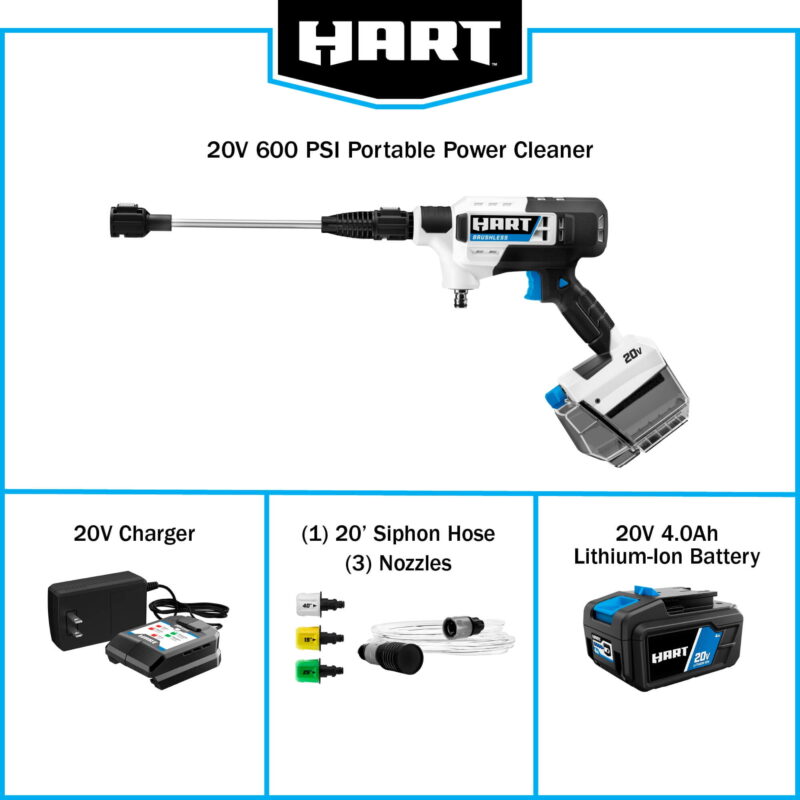 HART 600PSI at 0.7GPM 20V Brushless Power Cleaner - Image 4