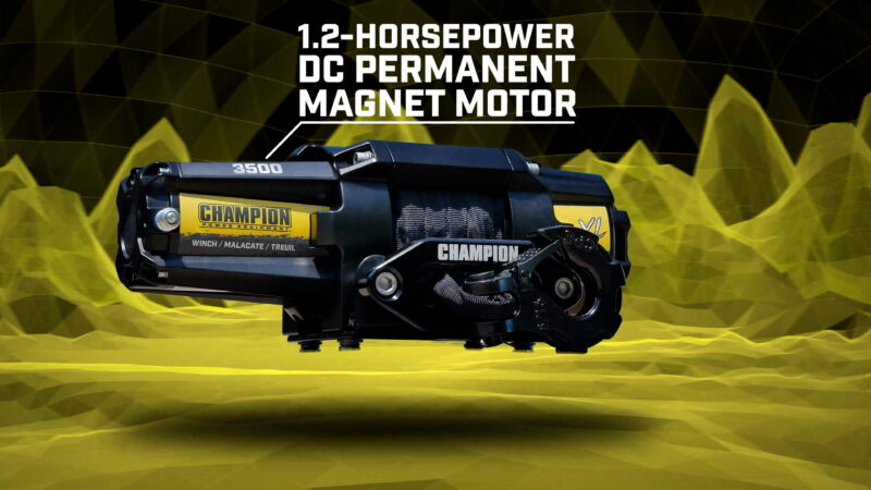 Champion Power Equipment XL 3500-lb. ATV/UTV Synthetic Rope Winch Kit - Image 2