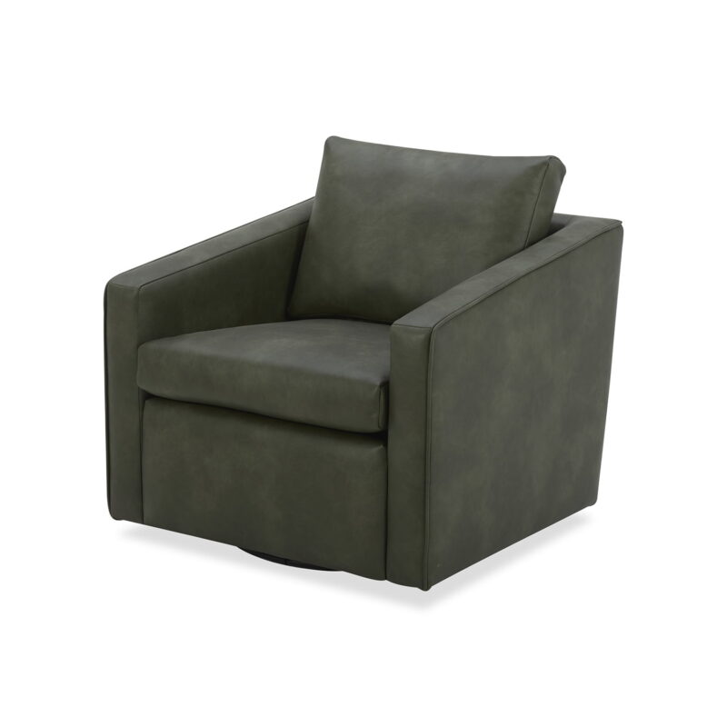 Better Homes & Gardens Steele Swivel Accent Chair, Olive Faux Leather - Image 5