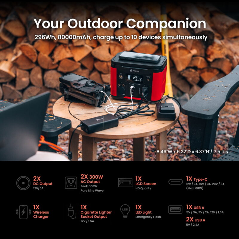 Arrowhead Outdoor 300W Continuous / 600W Peak Portable Power Station - Image 3