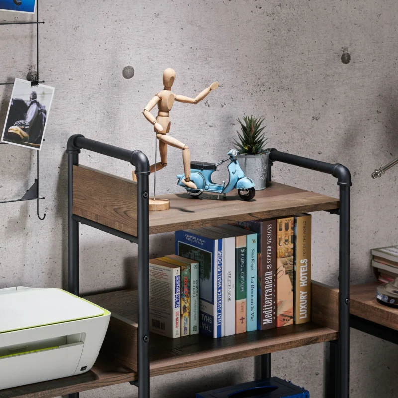 Furniture of America Gaile 6-Shelf Wood Adult Bookcase, Reclaimed Oak - Image 7