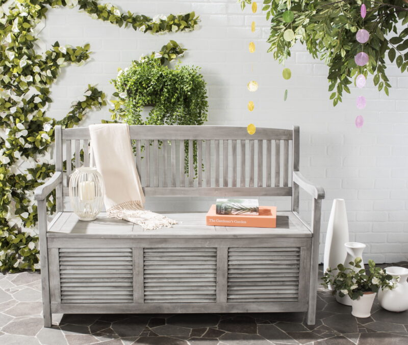 Safavieh Brisbane Indoor/Outdoor Modern Storage Bench - Image 2