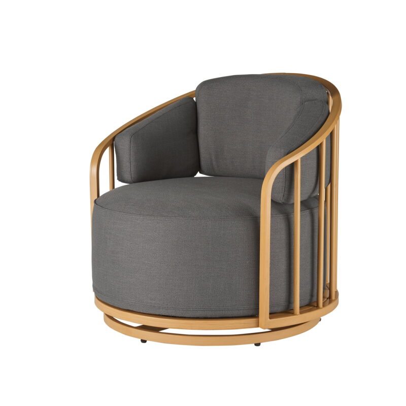 Better Homes & Gardens Lillian Swivel Birdcage Accent Chair, Charcoal Linen - Image 5