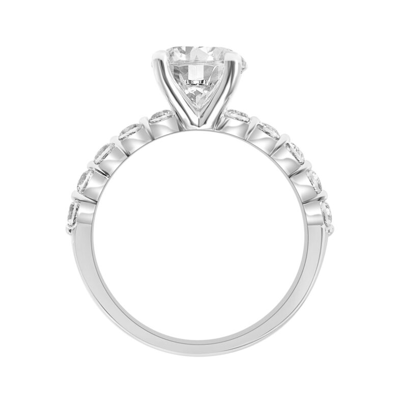 3 Carat T.G.W. Created White Sapphire Sterling Silver "Glacial Gem" Engagement Ring by Keepsake - Image 3