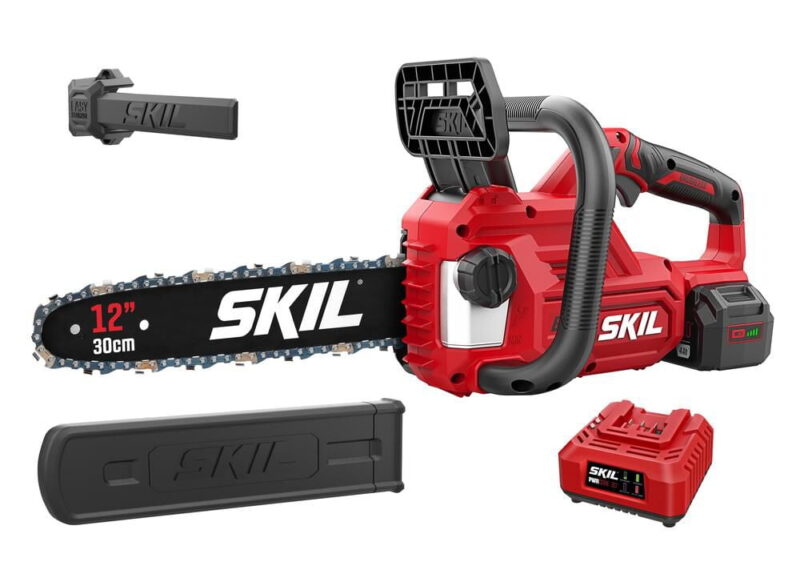 SKIL CS4562B-10  PWR CORE Brushless  40V 12-inch Chain Saw , Tool-Less Chain Tensioning, 4.0Ah Battery and Charger - Image 4