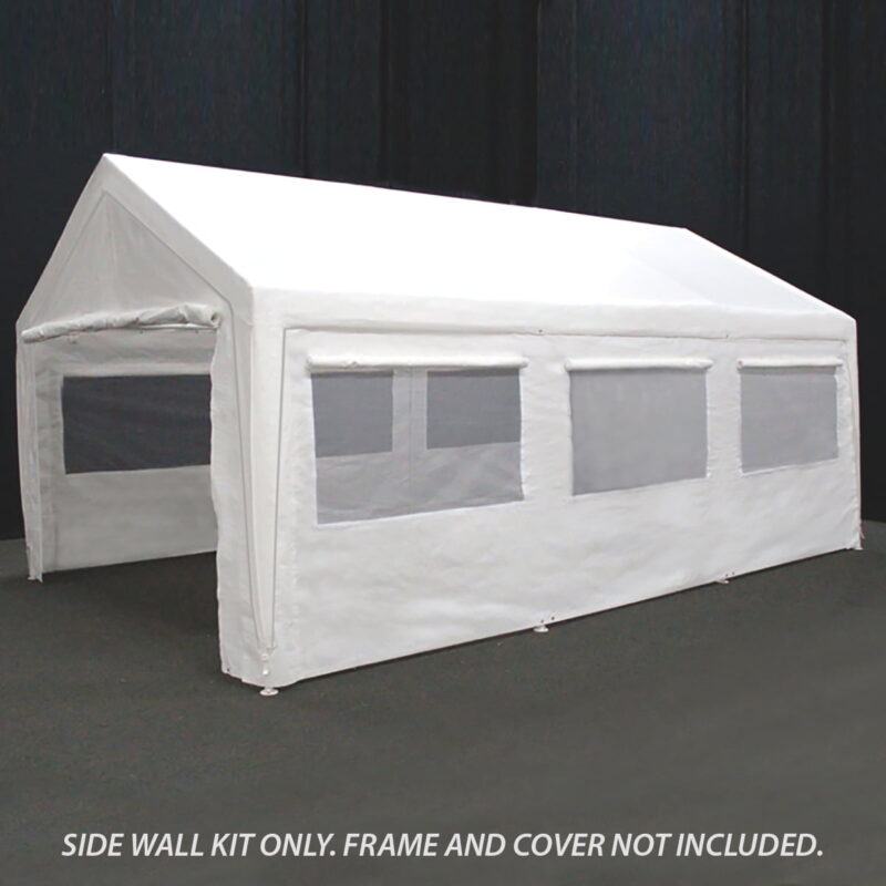 King Canopy 10' x 20' Carport Canopy Sidewall Kit w/ Bug Screen Windows - Image 5