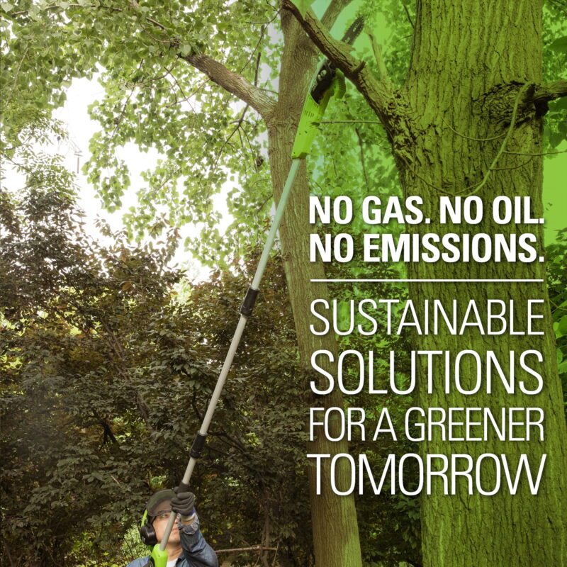 Greenworks 40V 8" Cordless Pole Saw with 2.0 Ah Battery and Charger Gen II 1403702 - Image 5