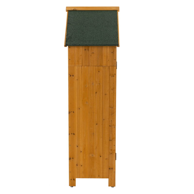 Miniyam 70.55" Outdoor Storage Shed, Garden Tool Storage Cabinet for Home Yard, Natural - Image 4