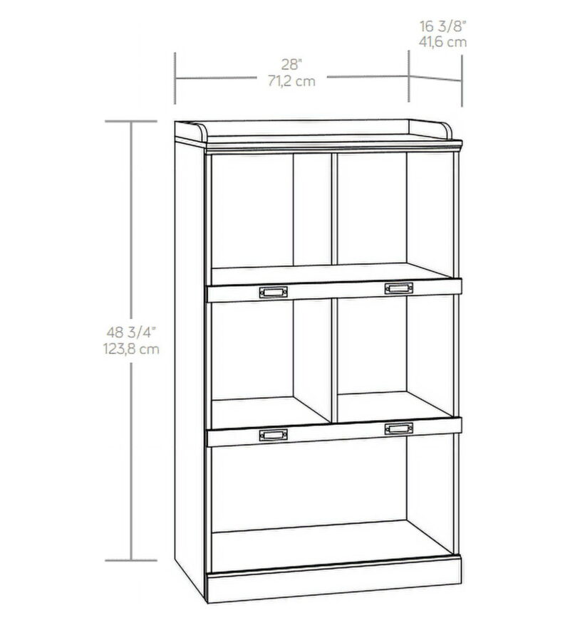 Better Homes & Gardens Modern Farmhouse 5-Cube Organizer Bookcase with Name Plates, Rustic Gray Finish - Image 3