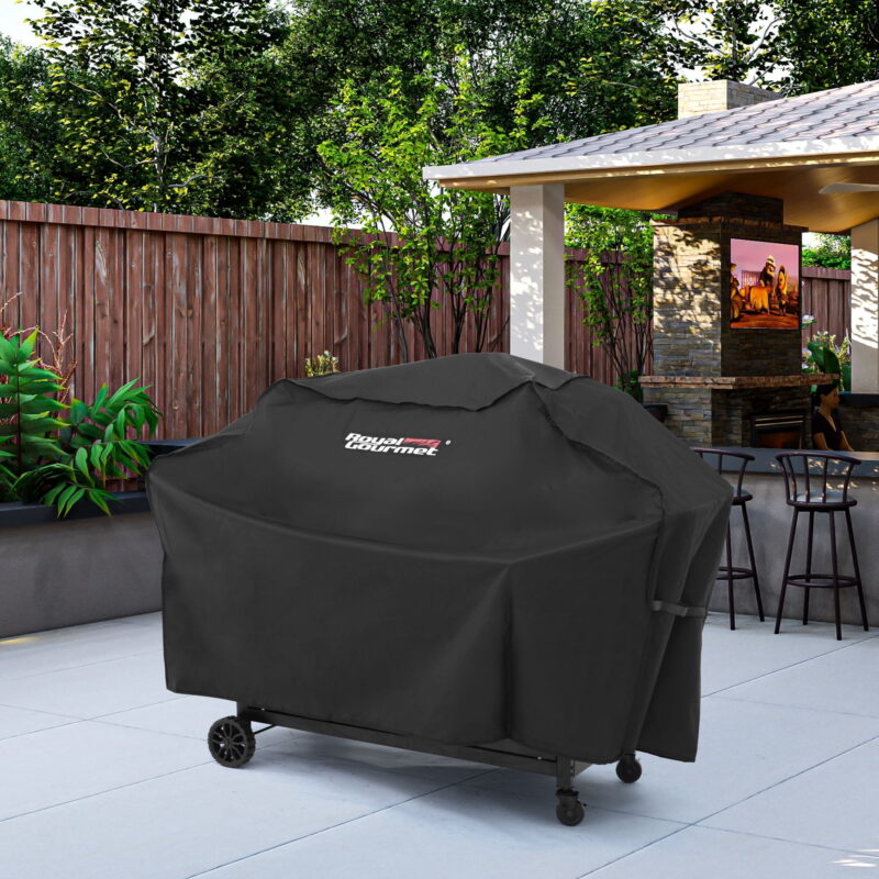 Royal Gourmet ZH3002C 3-Burner 25,500-BTU Dual Fuel Cabinet Gas and Charcoal Grill Combo with Cover - Image 4