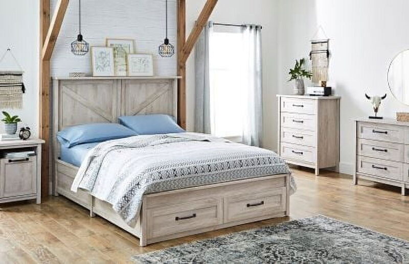 Better Homes & Gardens Modern Farmhouse 4-Drawer Dresser, Rustic White Finish - Image 5