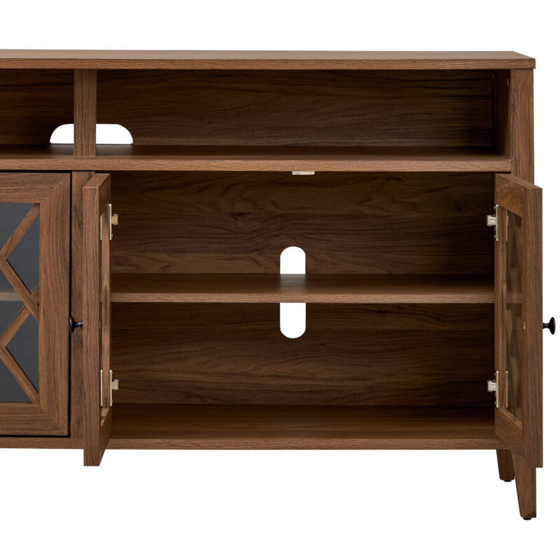 Better Homes & Gardens Trellis TV Stand for TVs up to 65", Walnut - Image 6