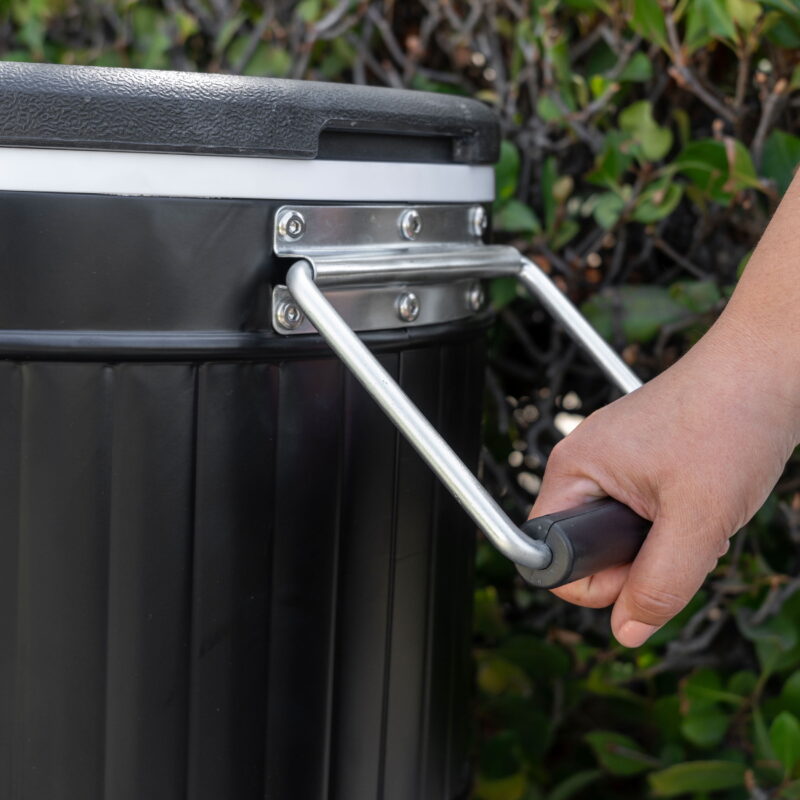 Permasteel 120-QT Outdoor Portable Patio Cooler Ice Chest with 2 Drink Dividers, Swivel Caster Wheels, Heavy-Duty Handles, Black - Image 5