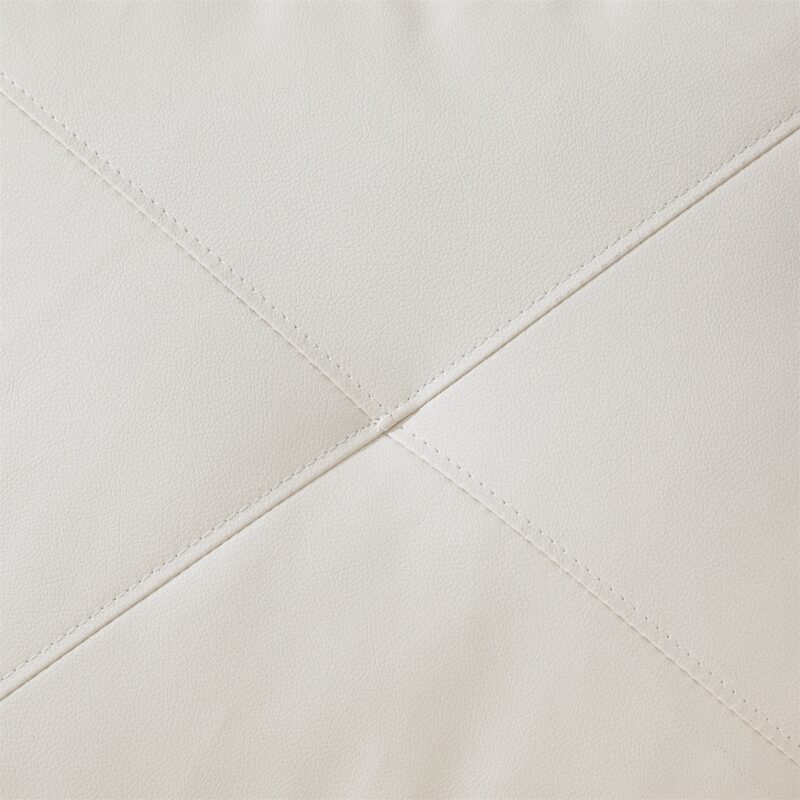 Hommoo Faux Leather Sectional Sofa, 4-Seat L-Shaped Couch, Modern Indoor Living Room Furniture, Apartment, Office, White(Without Ottoman) - Image 2