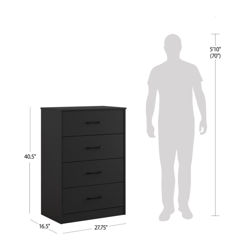 Mainstays Ardent 4 Drawer Dresser, Black - Image 4
