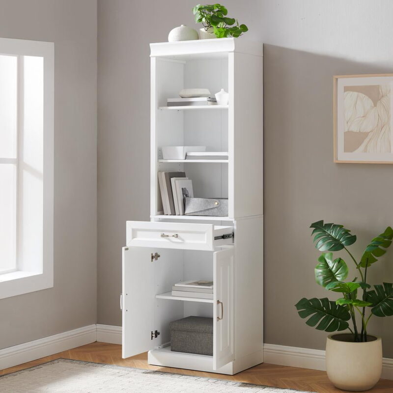 Crosley Furniture Stanton Storage Bookcase, Bookshelf Cabinet with Shelves, Kitchen and Living Room - Image 2