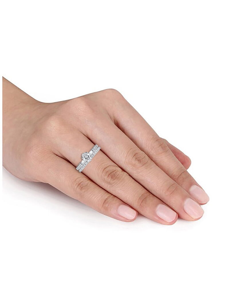 Brilliance Fine Jewelry 1 Carat T.W. Lab Grown Diamond Women Bridal Set Ring in 925 Sterling Silver - Image 3