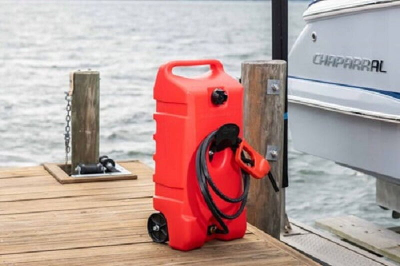 Scepter Flo N Go Duramax 14 Gallon Wheeled Siphoned Pump or Gravity Fed Gas Can Caddy. 14 Gallon Capacity. - Image 5