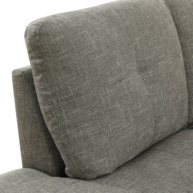 Hommoo Modern Flannel Living Room Furniture Sets Sectional Couches and Sofas, L-Shaped Sectional Couch Sofa, Grey(No Ottoman) - Image 5