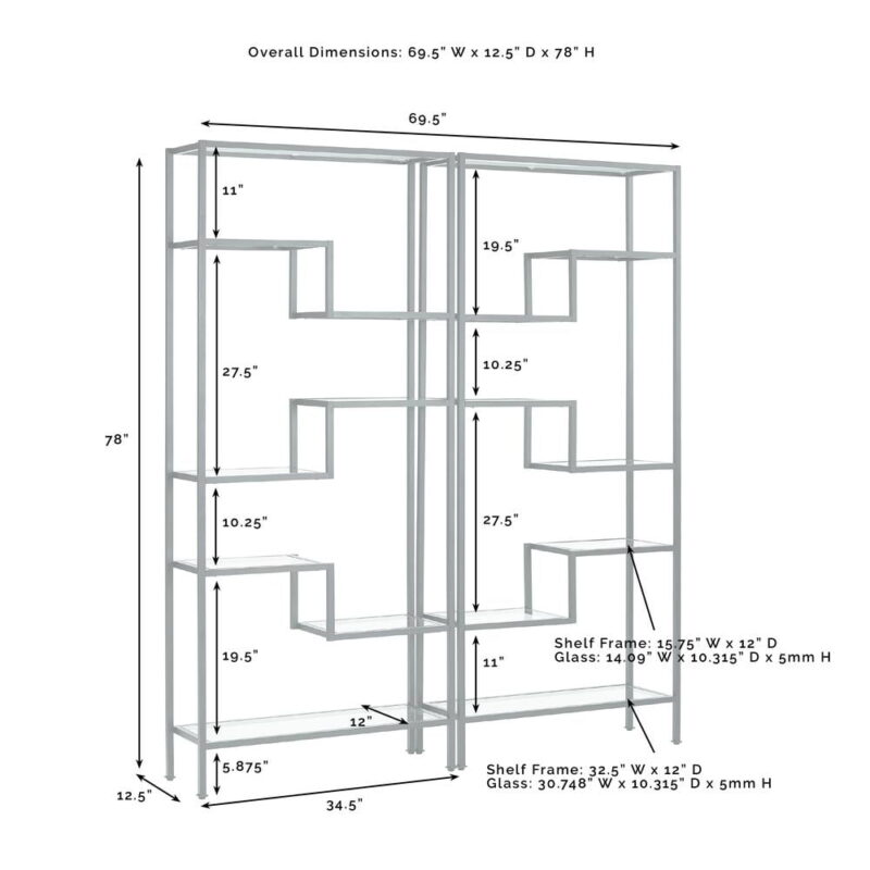 Crosley Furniture Sloane 2Pc Etagere Set - Image 6