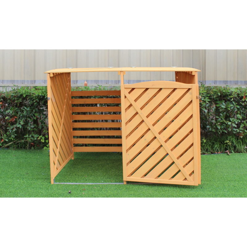 Hanover Outdoor 4.9 ft. x 4 ft. Wooden Trash Bin and Recyclables Storage Shed - HANWS0104-NAT - Image 5