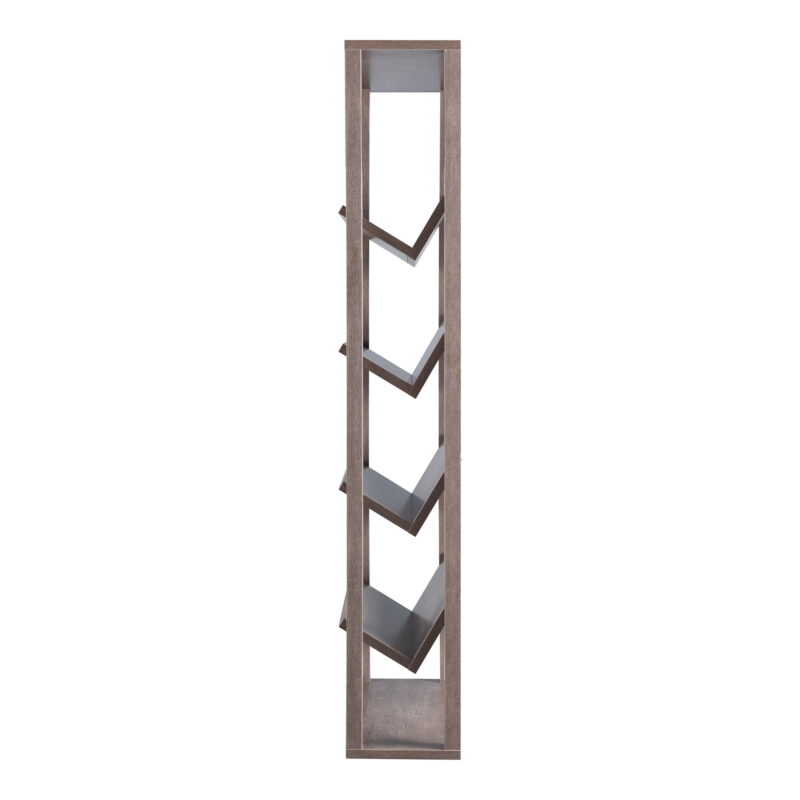 Furniture of America Rubus 4-Shelf Etagere Bookcase, Walnut - Image 4