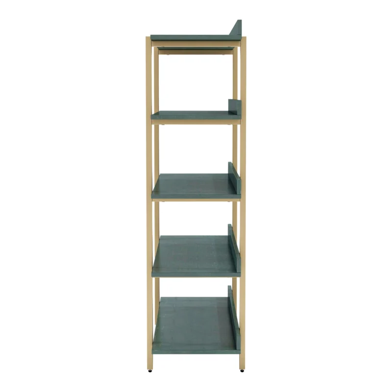 Furniture of America Chane 5-Shelf Bookshelf, Antique Blue - Image 4