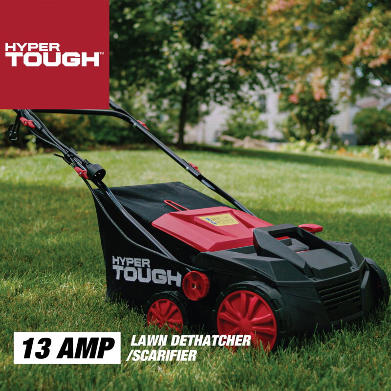 Hyper Tough 15" 13Amp Corded Electric Push Dethatcher/Scarifier Walk-Behind Lawn Mower - Image 4
