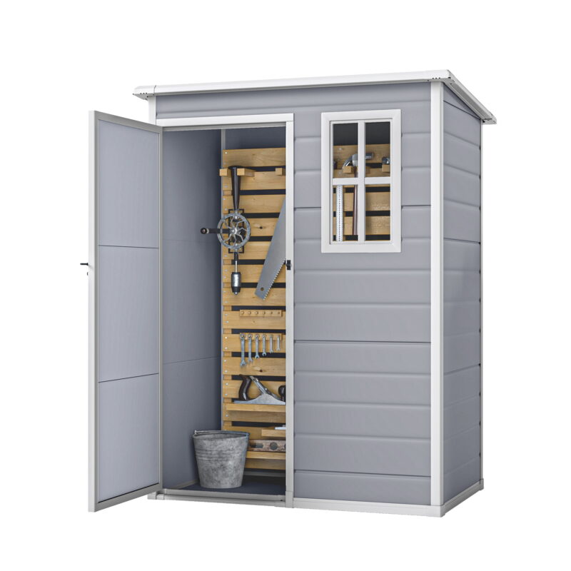 Uforic Resin Outdoor Storage Shed, 5x3 FT with Floor All-Weather Resin Storage Shed with Lockable Door & Window, Waterproof - Image 6
