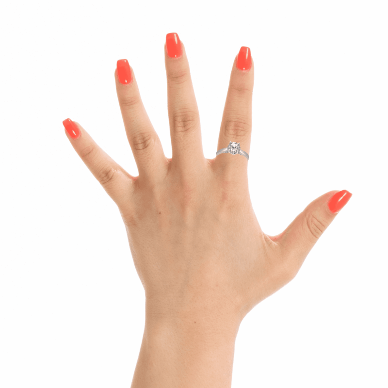 Brilliance Fine Jewelry Round 1 Carat Lab Grown Diamond Halo Bridal Ring in Sterling Silver - Image 3