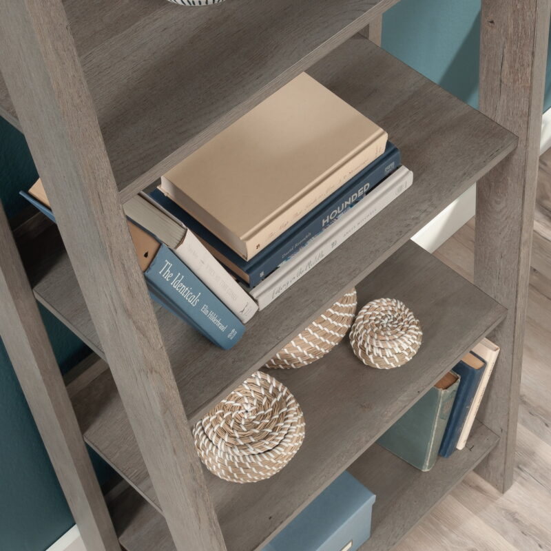 Sauder Trestle 5-Shelf Open Display Bookcase, Mystic Oak Finish - Image 5