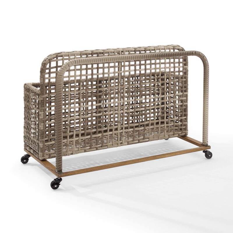 Crosley Furniture Ridley Wicker Outdoor Storage Pool Caddy for Toys, Floats, Patio Furniture Cushions - Image 7