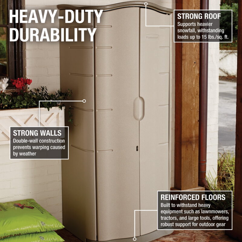 Rubbermaid Small Vertical 17 Cu.Ft. Outdoor Storage Building Shed | 3749 - Image 5