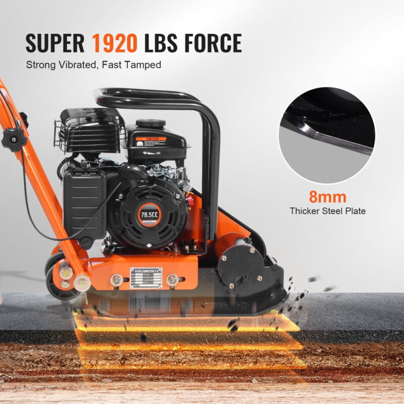 KFFKFF flat plate compactor 2.8 HP hand push compactor 78.5cc EPA engine - Image 3
