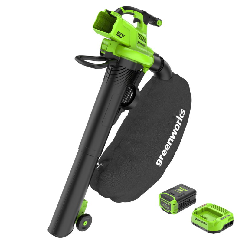 Greenworks 60V 520 CFM at 240 mph Blower-Vac with 4Ah Battery and 3A Charger 2429702 - Image 5