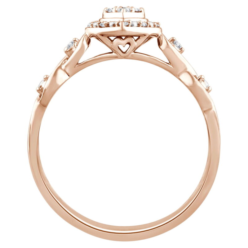 COLOR OF LOVE Heart-Shaped Diamond Ring 1/10 ct. t.w in 10K Rose Gold - Image 5