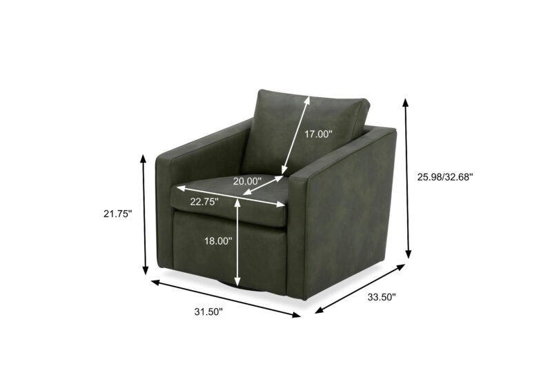 Better Homes & Gardens Steele Swivel Accent Chair, Olive Faux Leather - Image 4