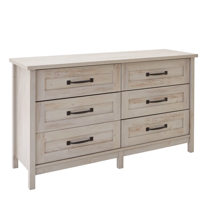 Better Homes & Gardens Modern Farmhouse 6-Drawer Dresser, Rustic White Finish - Image 6